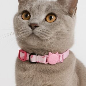 Charming Pink Cat Collar with Cat Face Charm